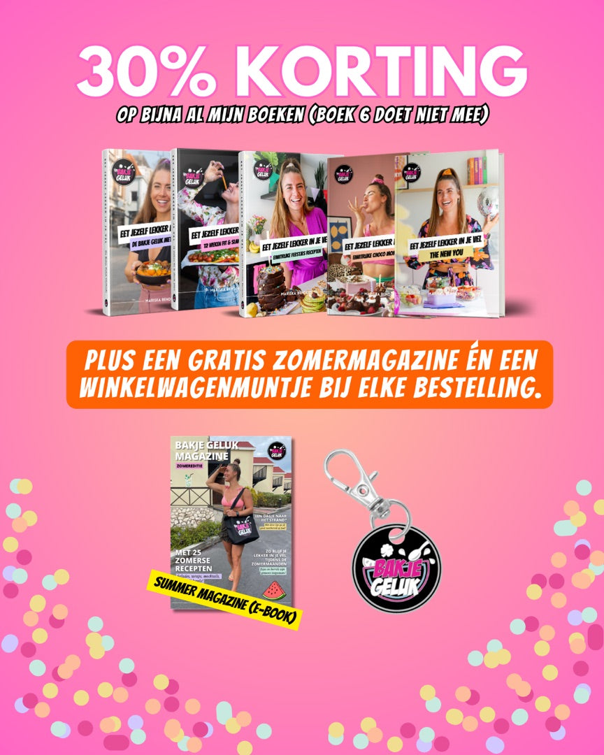 30% korting op bijna al mijn boeken (boek 6 doet niet mee), plus gratis zomermagazine en winkelwagenmuntje bij elke bestelling